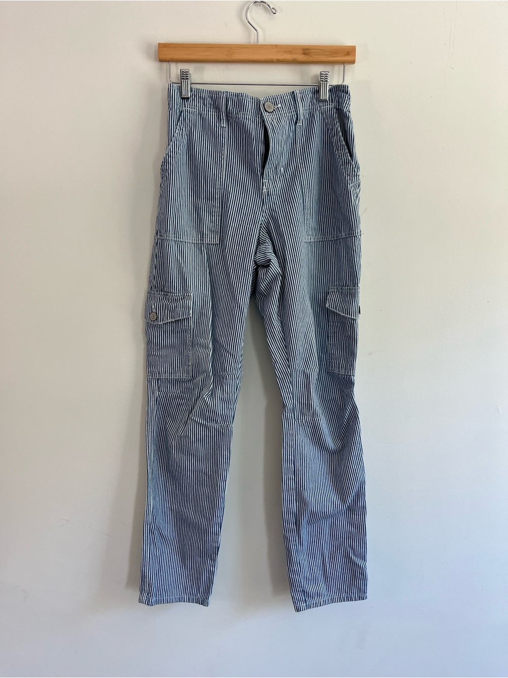 Women’s small Dickies Blue and White Striped Cargo Pants